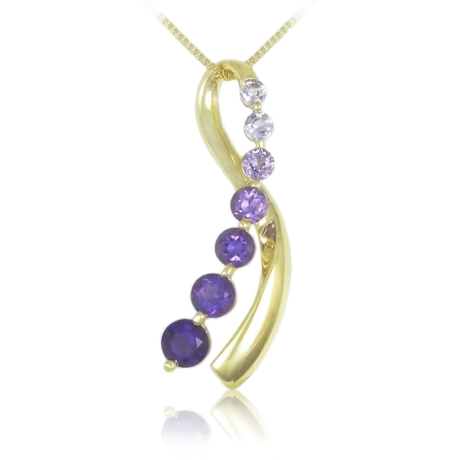 10 k 黄金 shades of 紫* journey 吊坠项链,45.7 cm